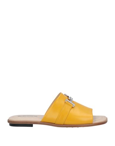 Shop Tod's Woman Sandals Yellow Size 8 Leather