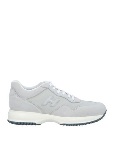 Shop Hogan Man Sneakers Light Grey Size 9 Leather, Textile Fibers