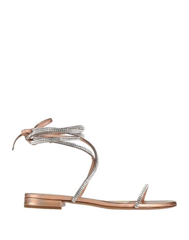 Shop Alexandre Vauthier Woman Sandals Rose Gold Size 7.5 Synthetic Fibers