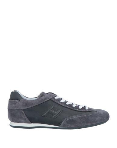 Shop Hogan Man Sneakers Lead Size 9 Leather, Textile Fibers In Grey