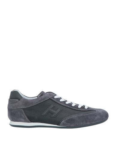 Hogan Man Sneakers Lead Size 8.5 Leather, Textile Fibers In Grey