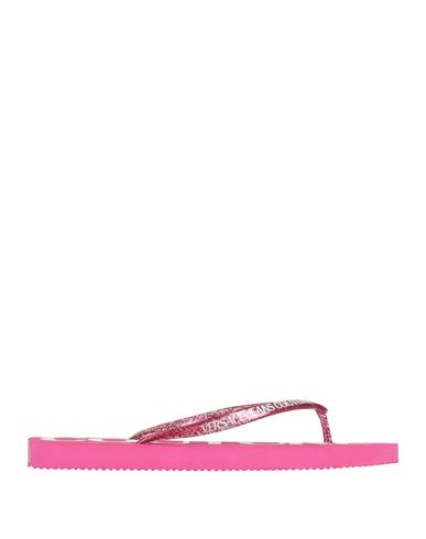 Versace Jeans Couture Woman Thong Sandal Fuchsia Size 11 Rubber In Pink