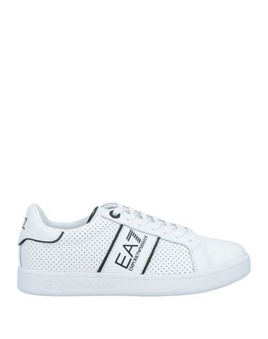 Ea7 Logo-print Leather Sneakers In White
