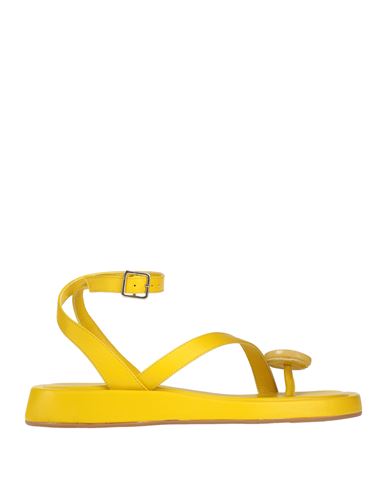 Gia Rhw Gia / Rhw Woman Thong Sandal Yellow Size 6 Leather