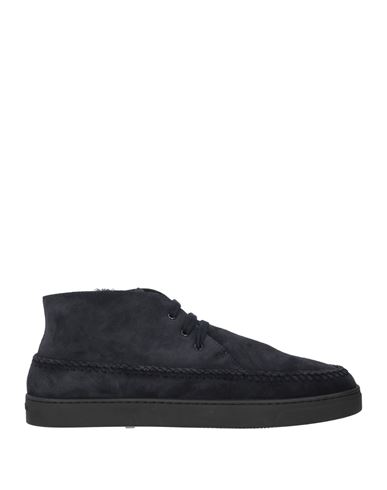 Giorgio Armani Man Ankle Boots Midnight Blue Size 8.5 Calfskin In Blue