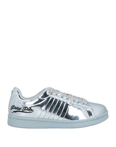 Philipp Plein Woman Sneakers Silver Size 7 Leather, Textile Fibers