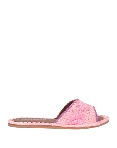 Jeffrey Campbell Woman Sandals Pink Size 5.5 Natural Raffia