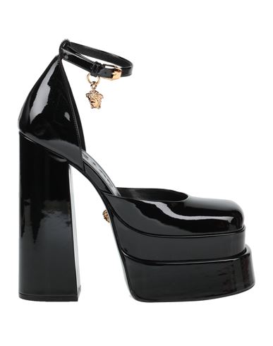 Versace Woman Pumps Black Size 8 Calfskin