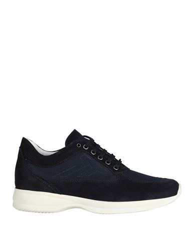 Soldini Man Sneakers Navy Blue Size 7 Leather, Textile Fibers