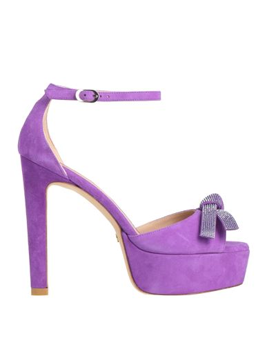 Stuart Weitzman Woman Sandals Purple Size 11 Soft Leather