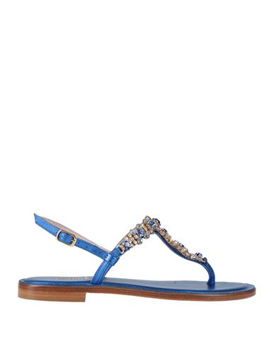 Capri Woman Thong Sandal Blue Size 9 Leather