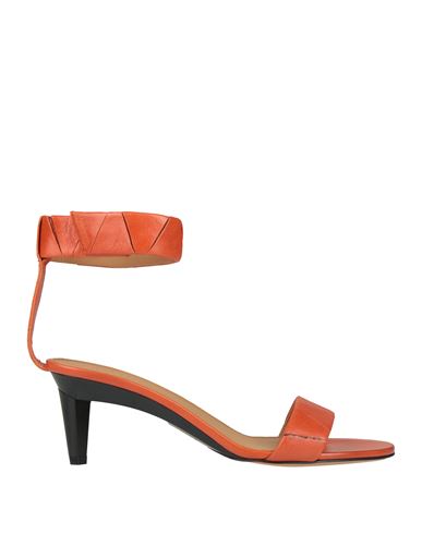 Isabel Marant Woman Sandals Orange Size 6.5 Calfskin In Orange