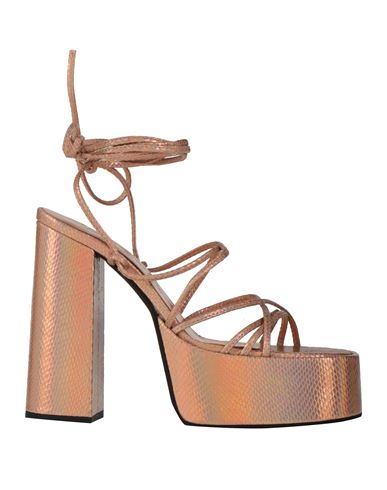 Giampaolo Viozzi Woman Sandals Rose Gold Size 7 Leather