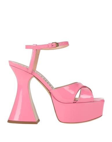 Moschino Woman Sandals Pink Size 10 Leather