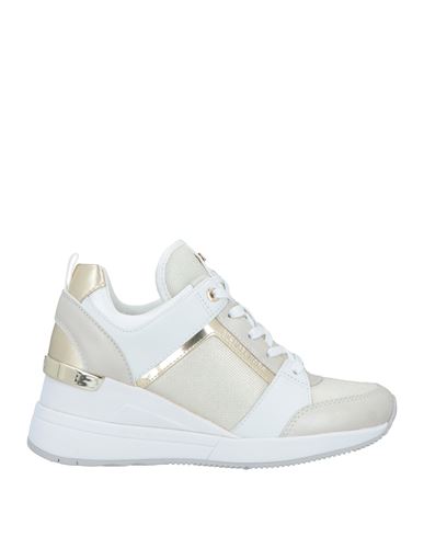 Michael Michael Kors Woman Sneakers Ivory Size 7.5 Leather, Textile Fibers In White