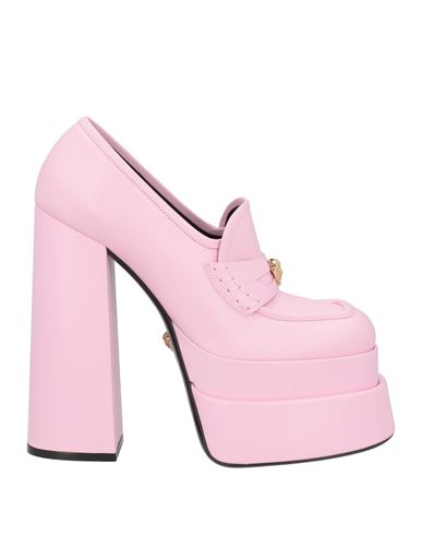 Versace Woman Loafers Pink Size 8 Calfskin