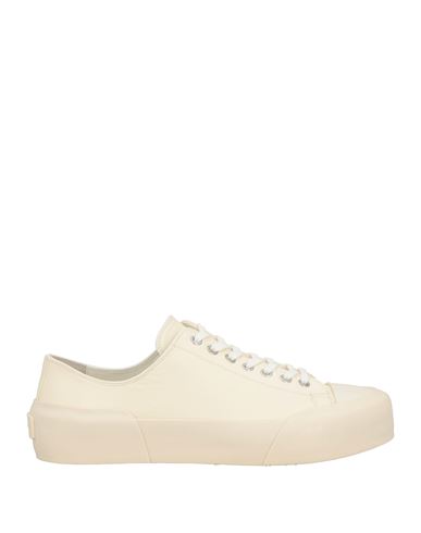 Jil Sander Man Sneakers Ivory Size 6 Leather In White