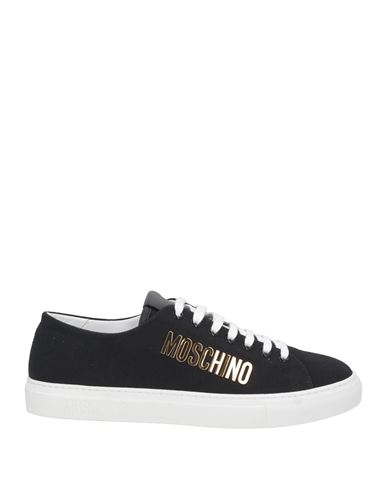 Moschino Man Sneakers Black Size 7 Leather, Textile Fibers