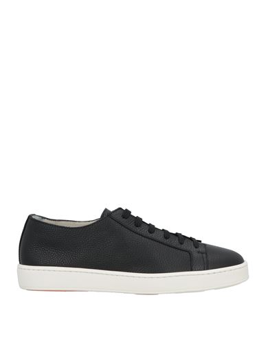 Santoni Man Sneakers Black Size 6.5 Leather In Black