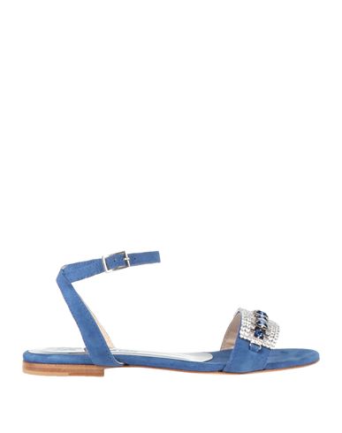 Le Capresi Woman Sandals Blue Size 9.5 Leather