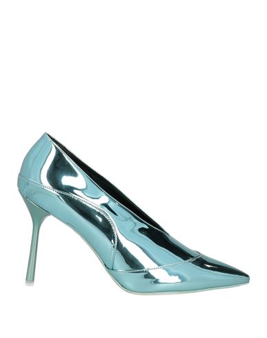 Shop Mariæn Woman Pumps Turquoise Size 10 Leather In Blue