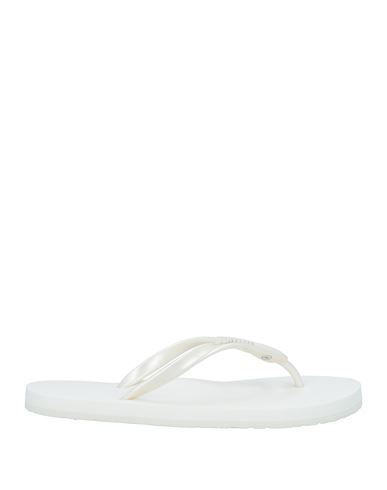 Calvin Klein Woman Thong Sandal Ivory Size 11 Thermoplastic Polyurethane In White