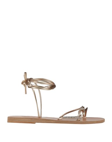 Ancient Greek Sandals Woman Sandals Platinum Size 11 Leather In Grey