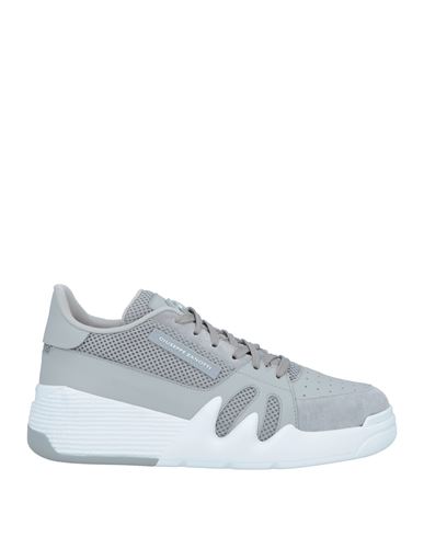 Giuseppe Zanotti Man Sneakers Grey Size 8.5 Leather, Textile Fibers