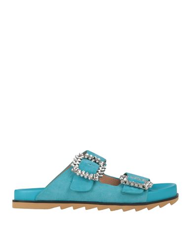 Shop Bibi Lou Woman Sandals Azure Size 8 Leather In Blue