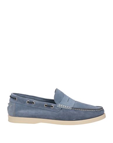 Grey Daniele Alessandrini Man Loafers Pastel Blue Size 12 Leather