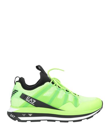 Ea7 Man Sneakers Acid Green Size 10 Thermoplastic Polyurethane, Polyester, Polyurethane