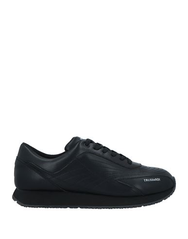 Trussardi Man Sneakers Black Size 13 Textile Fibers