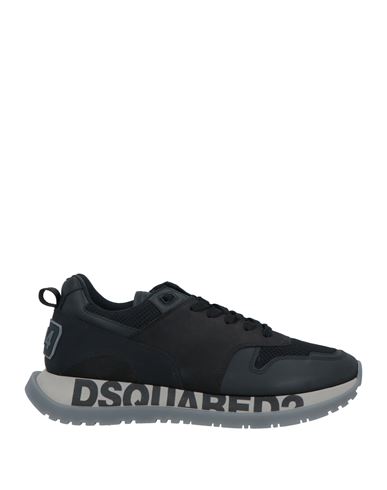 Dsquared2 Man Sneakers Black Size 7 Calfskin, Textile Fibers