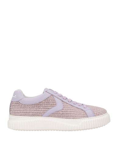 Voile Blanche Woman Sneakers Lilac Size 5 Calfskin, Natural Raffia In Purple