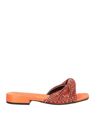 Evangelie Smyrniotaki X Sergio Rossi Woman Sandals Orange Size 7 Textile Fibers