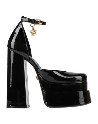 Versace Woman Pumps Black Size 8 Leather