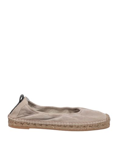 Brunello Cucinelli Woman Espadrilles Dove Grey Size 11 Soft Leather In Grey