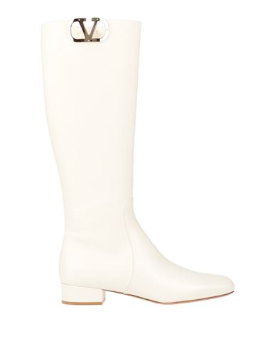 Valentino Garavani Woman Boot Ivory Size 10 Leather In White