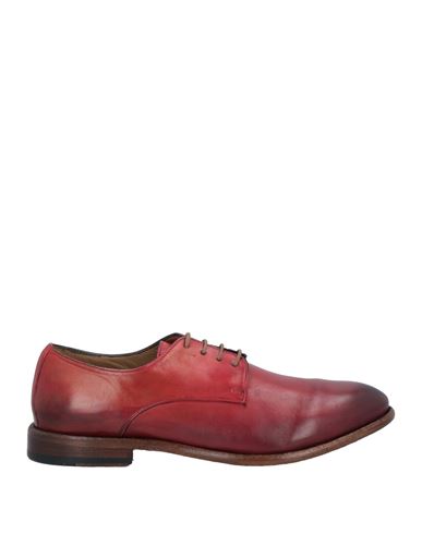 Calpierre Man Lace-up Shoes Brick Red Size 13 Leather