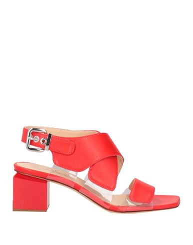 Agl Attilio Giusti Leombruni Agl Woman Sandals Red Size 11 Leather, Plastic