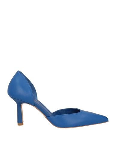 Shop Paolo Mattei Woman Pumps Blue Size 8 Leather