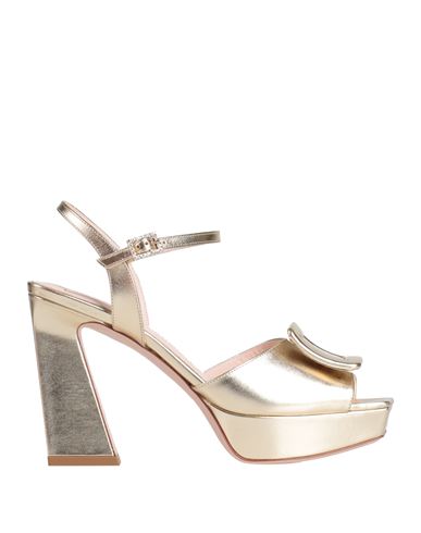Roger Vivier Woman Sandals Gold Size 8 Leather