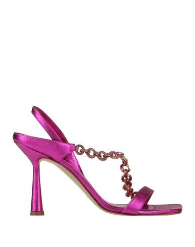 Aldo Castagna Woman Sandals Fuchsia Size 9 Leather In Pink