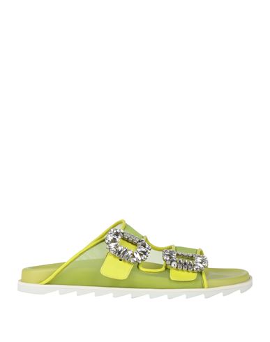 Roger Vivier Crystal-embellished Double-buckle Slides In Multi