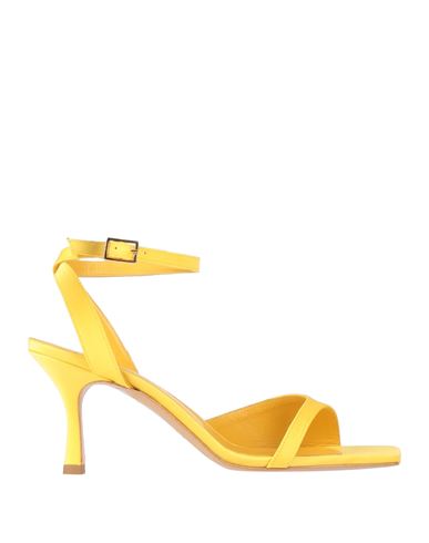 Isabel Ferranti Woman Sandals Yellow Size 8 Textile Fibers