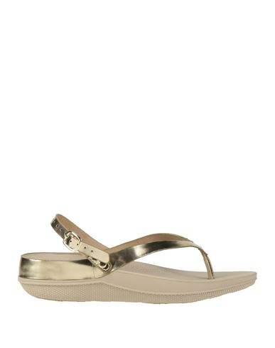Fitflop Woman Thong Sandal Gold Size 9 Leather