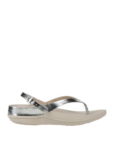 Fitflop Woman Thong Sandal Silver Size 9 Leather