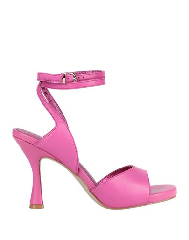 Shop Luciano Barachini Woman Sandals Fuchsia Size 6 Leather In Pink