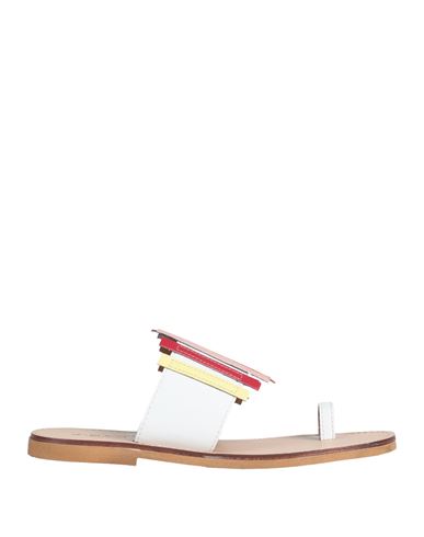 Shop J-save Woman Thong Sandal White Size 10 Leather