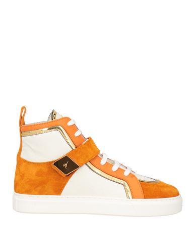 Giuseppe Zanotti Woman Sneakers Apricot Size 9 Leather In Orange